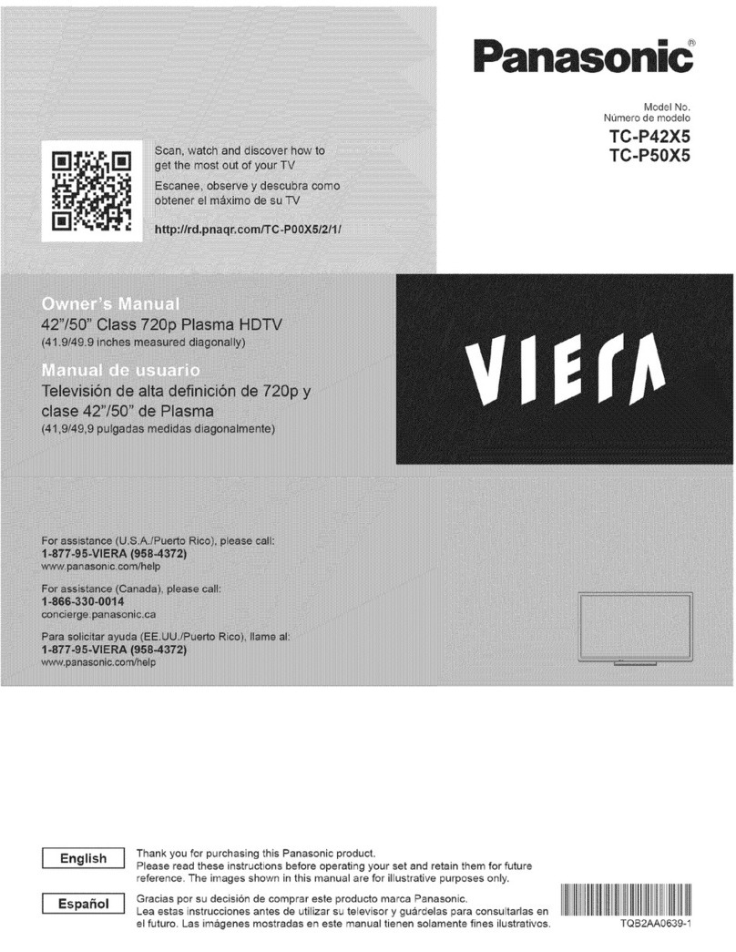 Panasonic Viera TC-P42X5 owner's manual