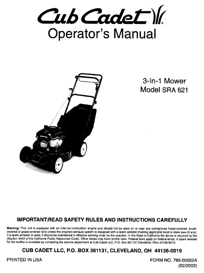 Cub Cadet SRA 621 User manual