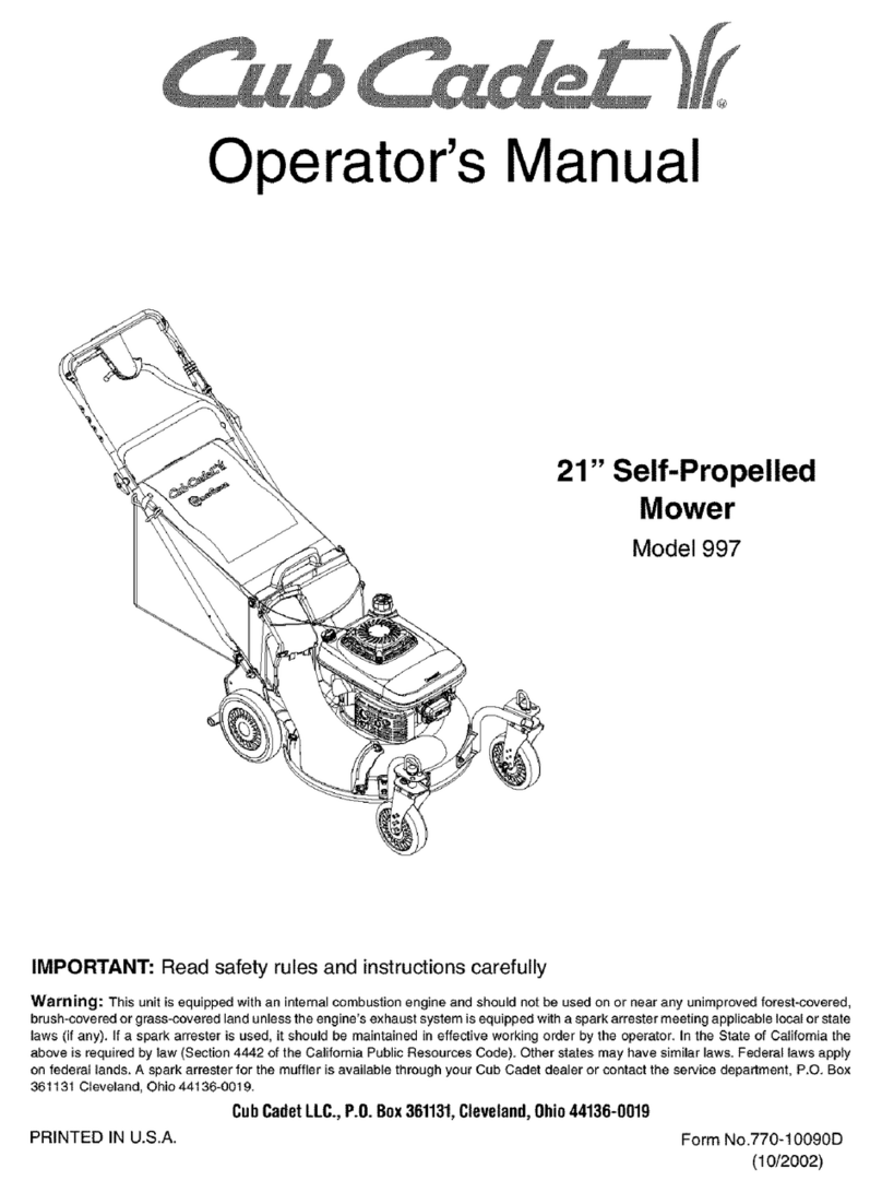 Cub Cadet 997 User manual