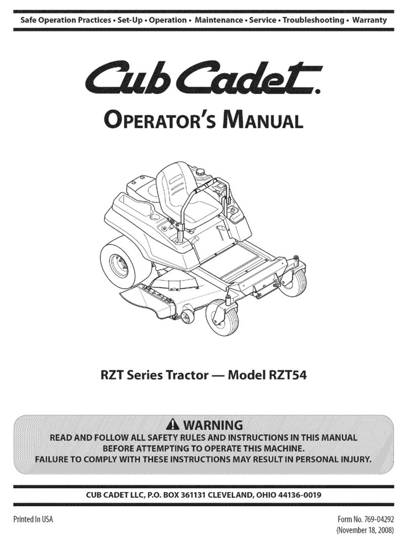 Cub Cadet RZT 54 (w/54" Mower Deck) User manual