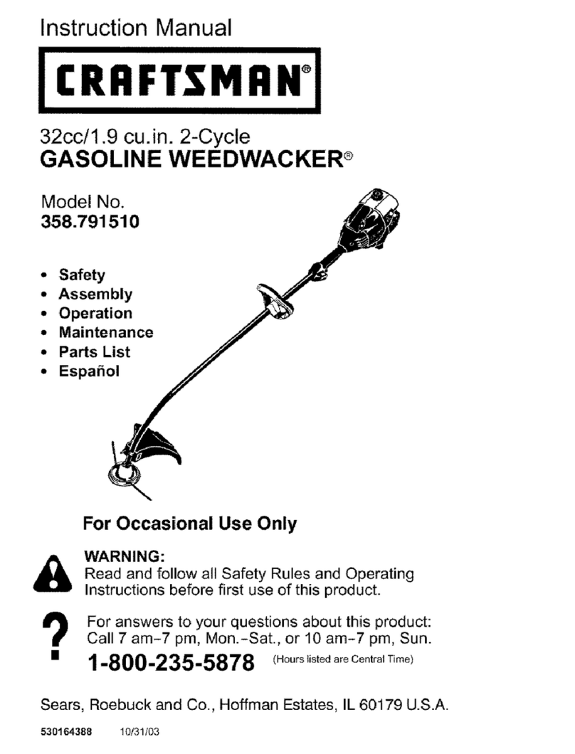 Craftsman WEEDWACKER 358.791510 instruction manual
