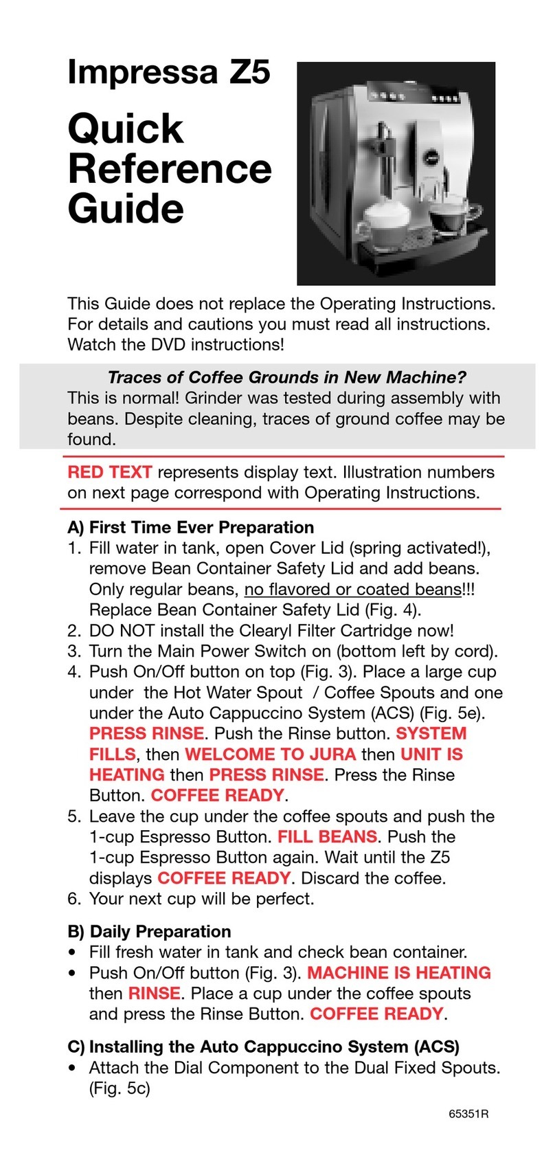 Jura IMPRESSA Z5 User manual