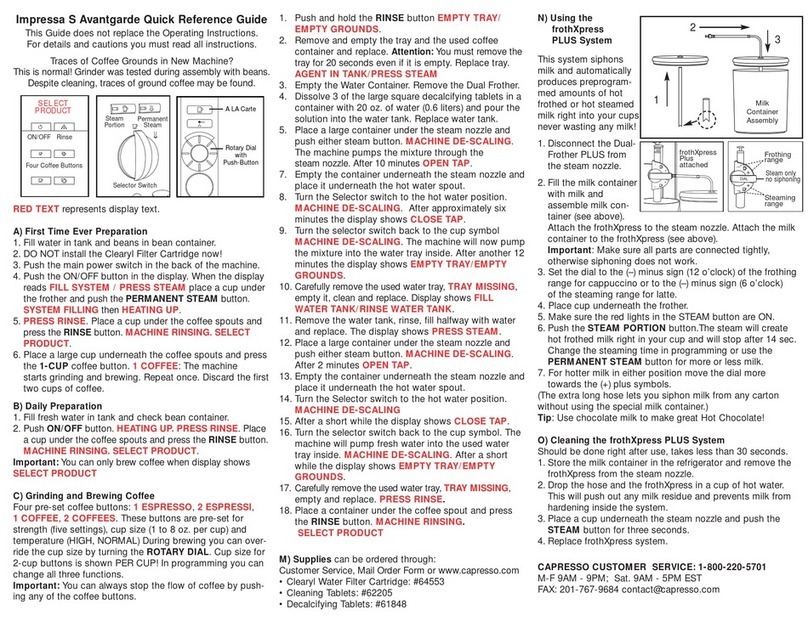 Jura Impressa S guide User manual Jura Impressa S guide User manual