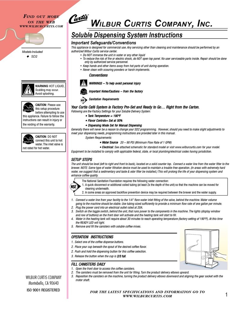 Wilbur Curtis Company SD2 User manual