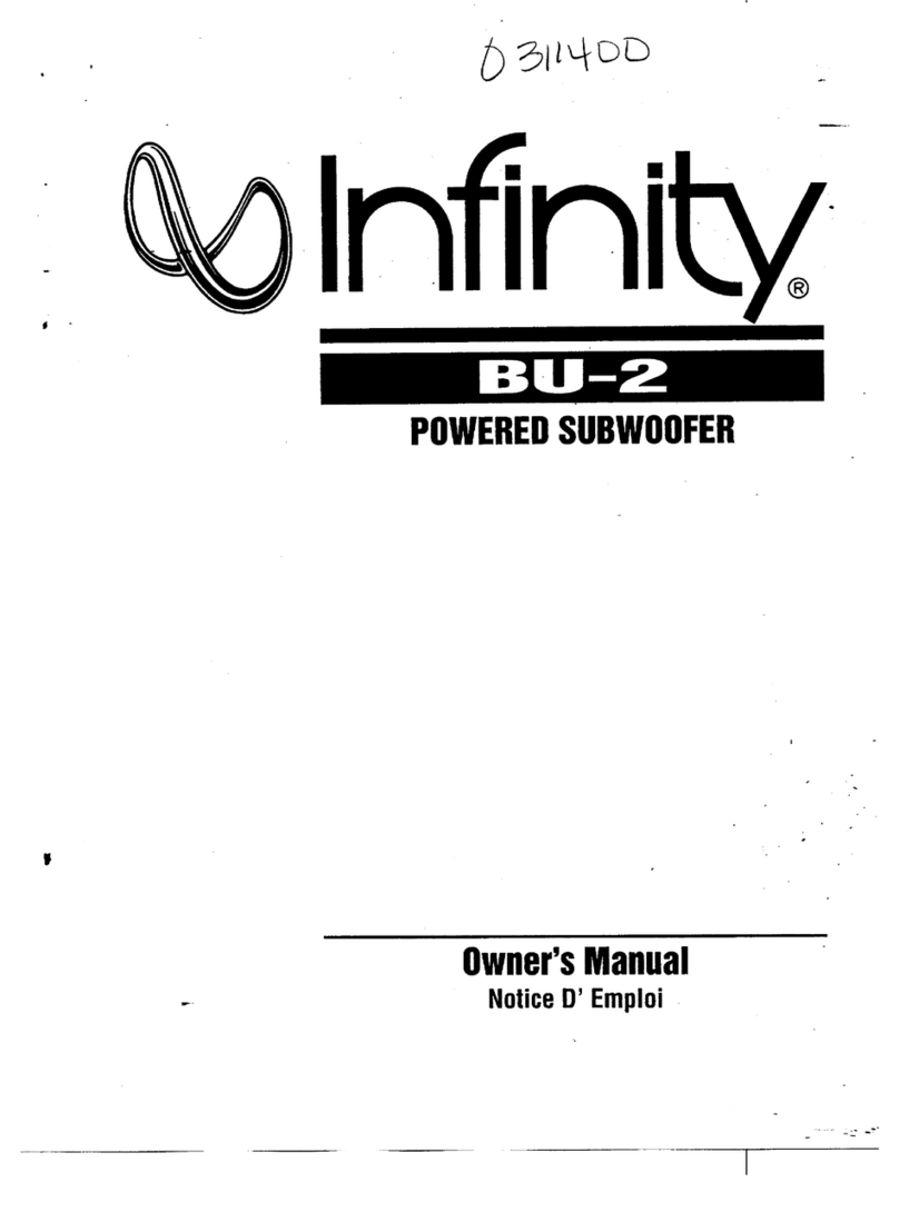 Infinity BU-2 owner's manual