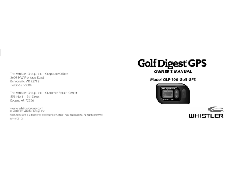 Whistler GolfDigest GLF-100 owner's manual