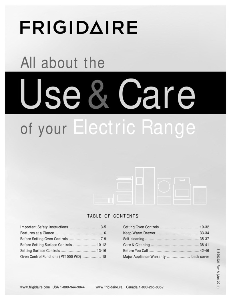 Frigidaire FPEF3081MF Use and care guide
