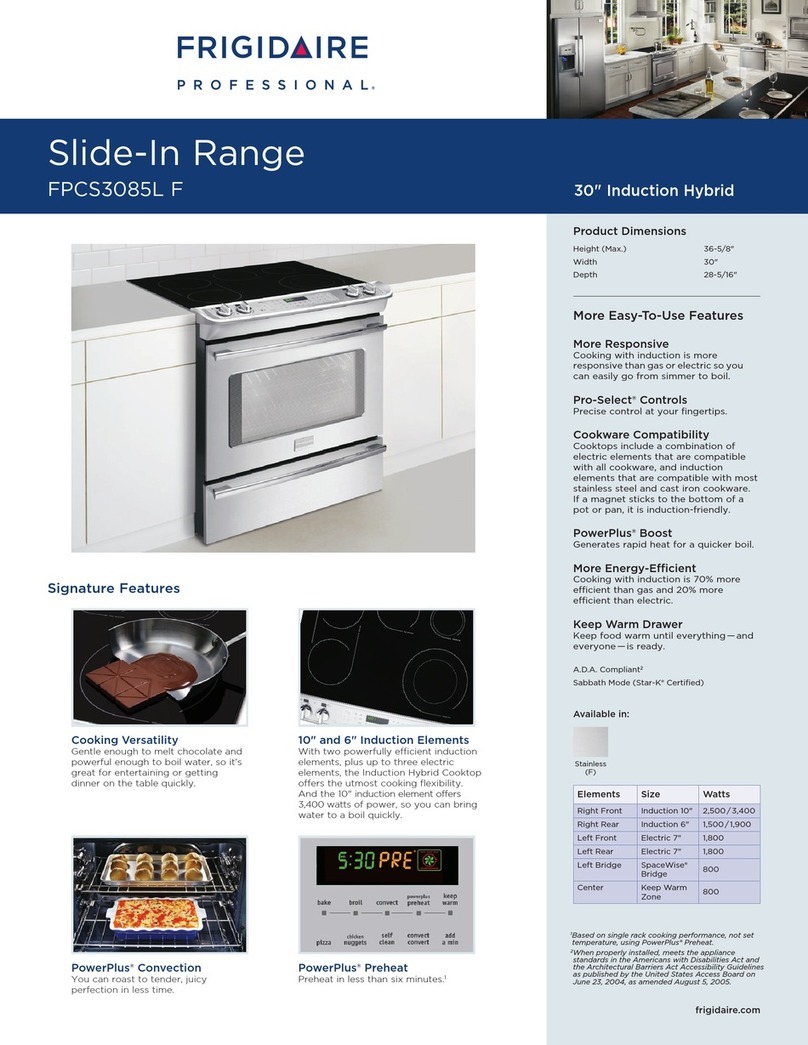 Frigidaire Professional FPCS3085LF Installation instructions