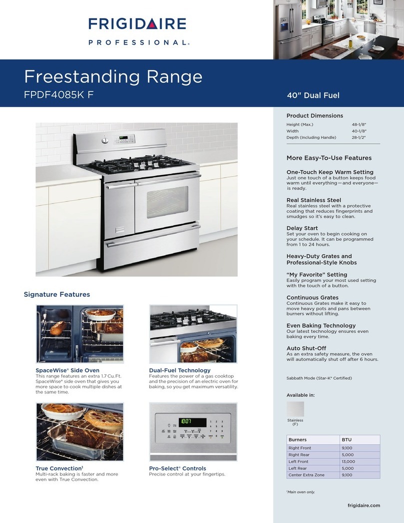 Frigidaire FPDF4085KF - 40" Dual Fuel Range Installation instructions