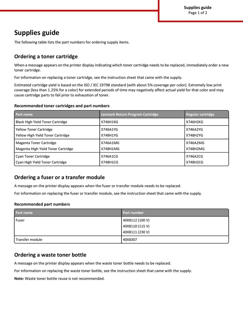 Lexmark X746 User manual