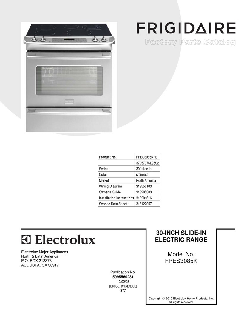 Frigidaire FPES3085KF - 30" Slide-In Smoothtop Electric... User manual