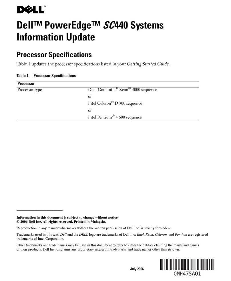 Dell POWEREDGE SC440 Information update