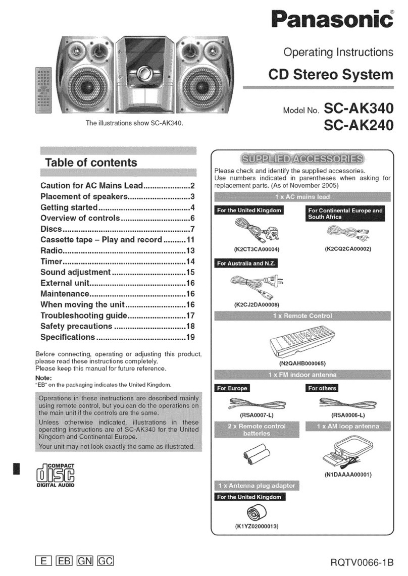 Panasonic SCAK240 - HES SYSTEM User manual