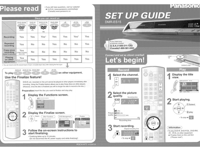 Panasonic DIGA DMR-ES15 User manual