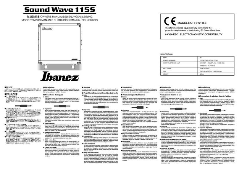 Ibanez Sound Wave 115S User manual