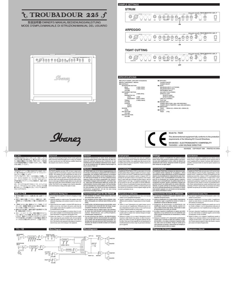 Ibanez Troubadour 225 owner's manual