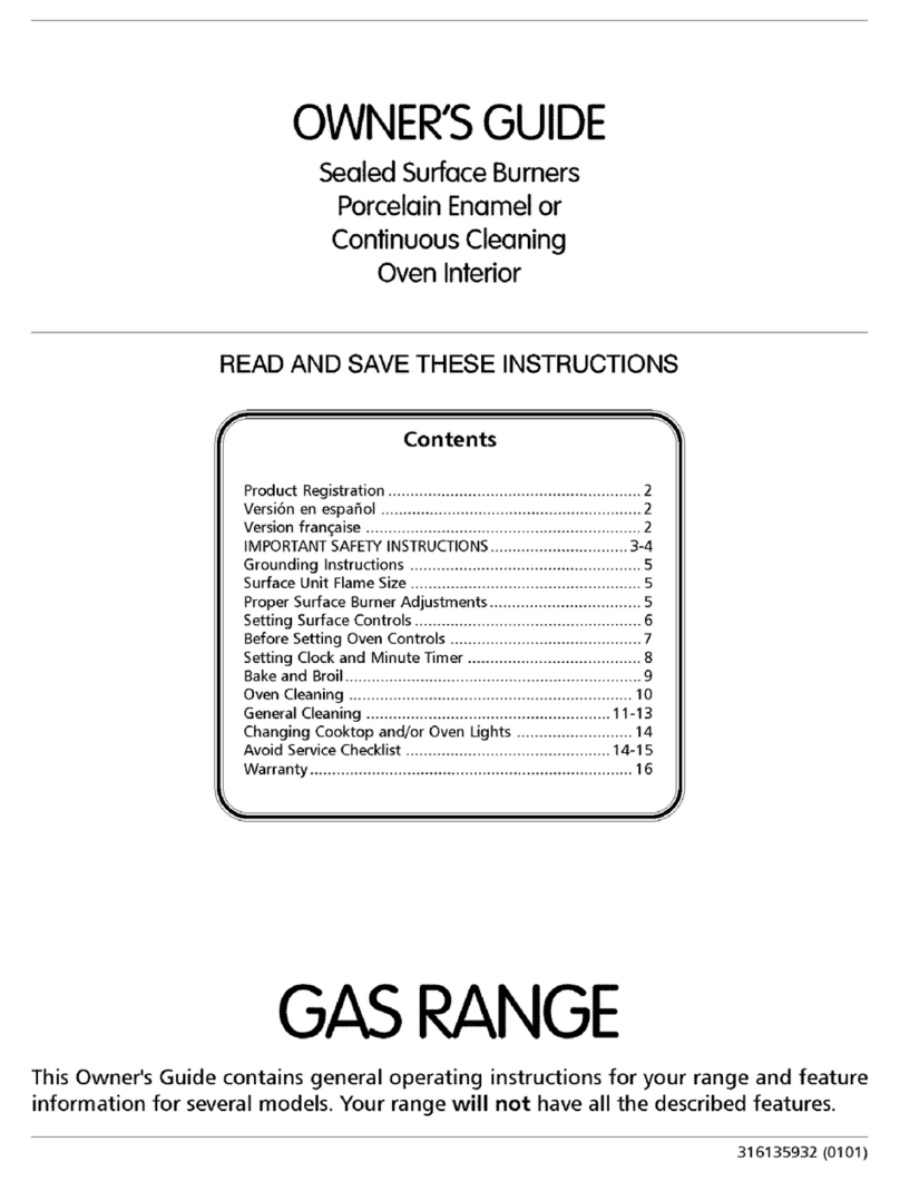 Frigidaire Gas Range User manual Frigidaire Gas Range User manual