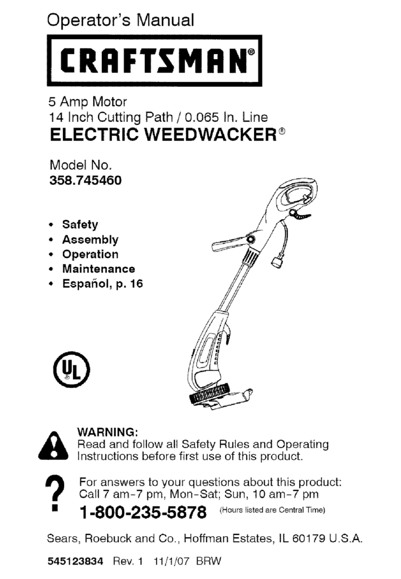Craftsman WEEDWACKER 358.745460 User manual Craftsman WEEDWACKER 358.745460 User manual