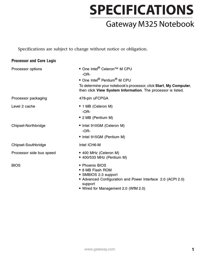 Gateway M325 User manual