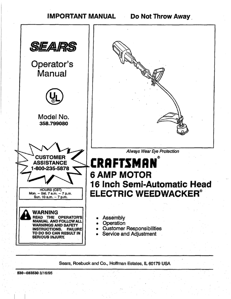 Craftsman Weedwacker 358.799080 Operator's manual