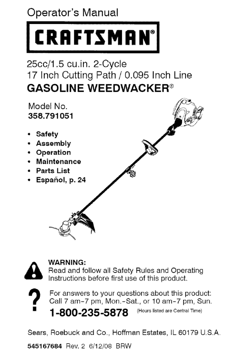 Craftsman Weedwacker 358.791051 User manual