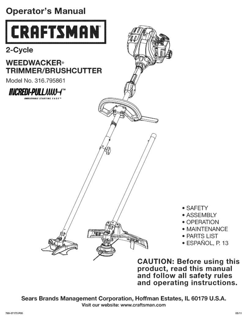 Craftsman WEEDWACKER Incredi-Pull 316.795861 Operator's manual