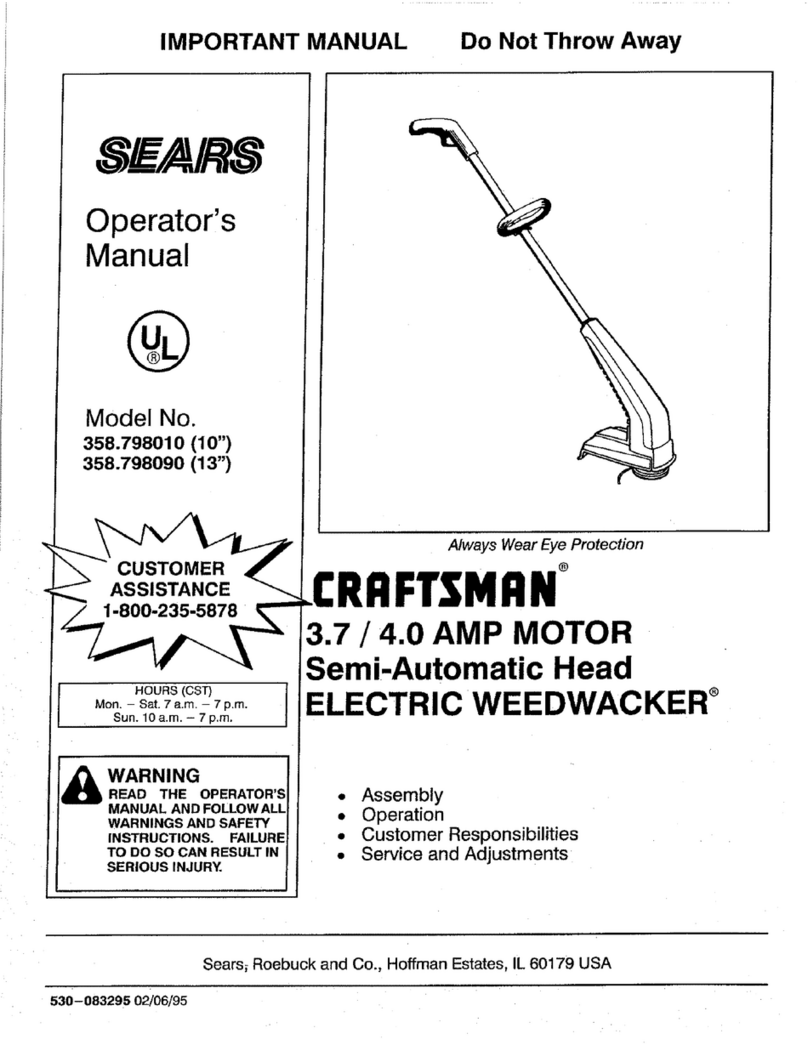Craftsman Weedwacker 358.798090 Operator's manual