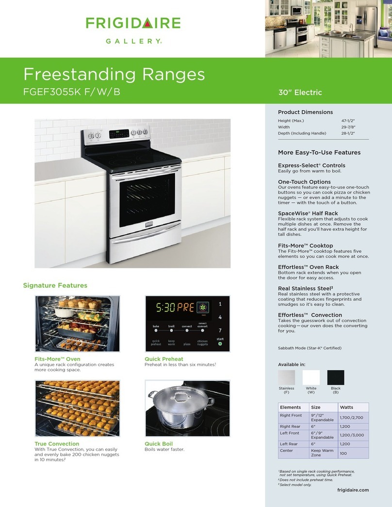 Frigidaire FGEF3055KB - Gallery - Convection Range Installation instructions