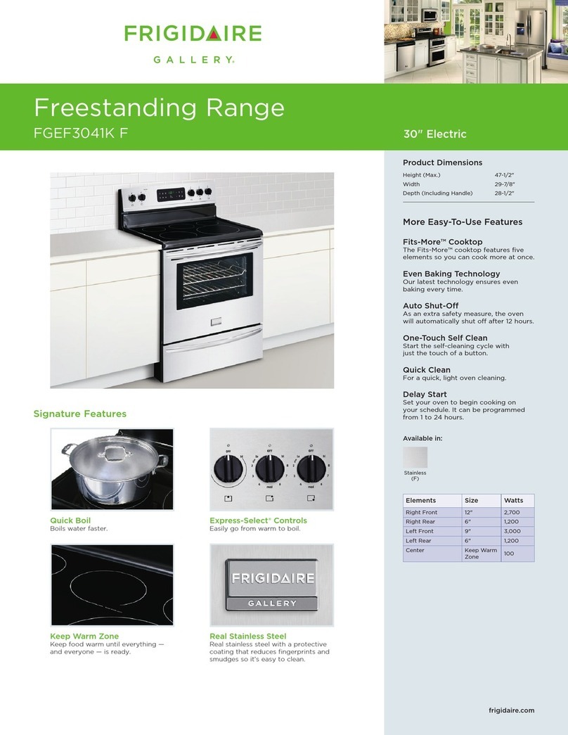 Frigidaire FGEF3041KF - Electric Range 5.4 Cu.ft Product specifications
