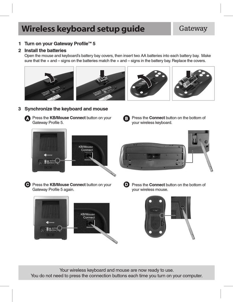 Gateway Wireless keyboard Setup guide