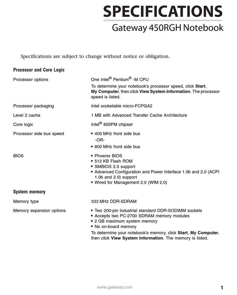 Gateway 450RGH User manual