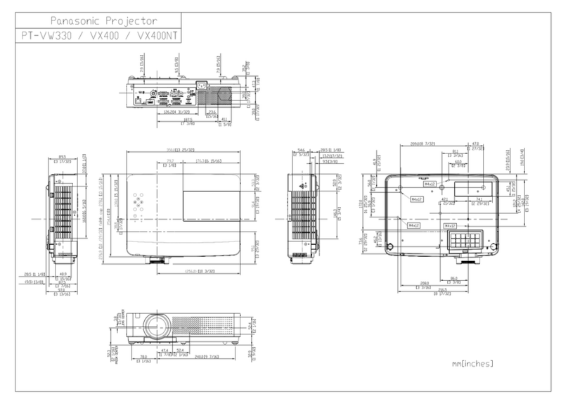 Panasonic PT-VX400NT Dimensional drawing