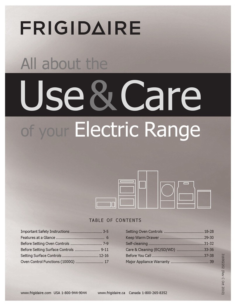 Frigidaire FGEF3056KF - Gallery Series Electric Range User manual