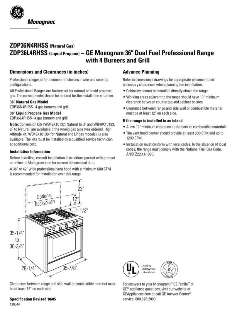GE Monogram ZDP36N4RHSS User manual