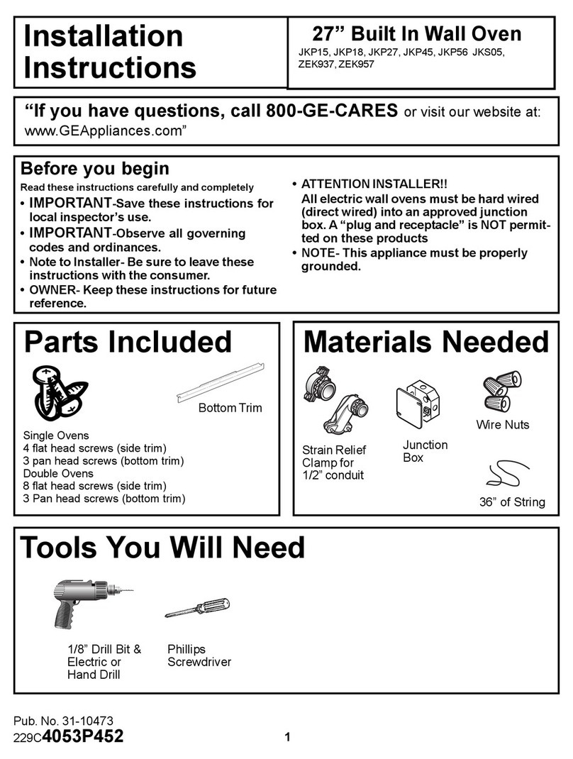 GE JKP15 Series installation instructions
