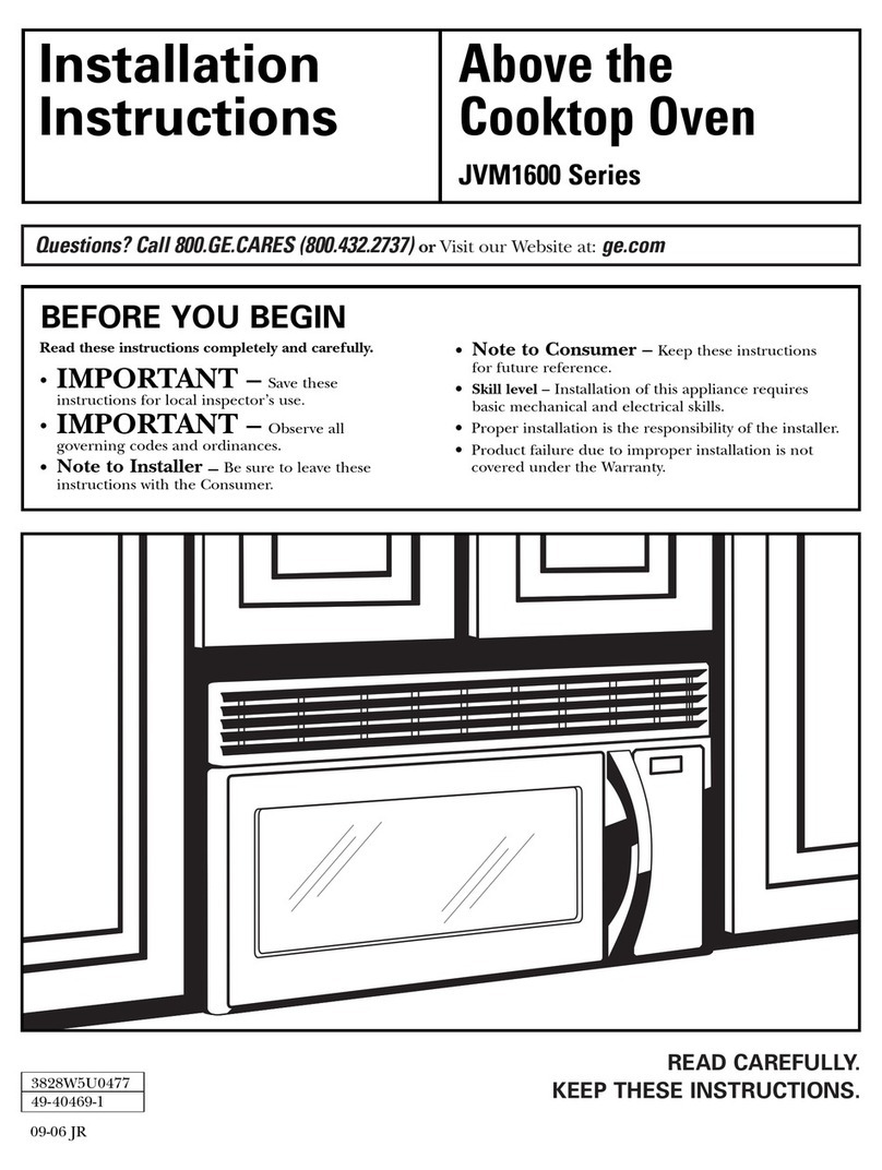 GE JVM1600 Series installation instructions