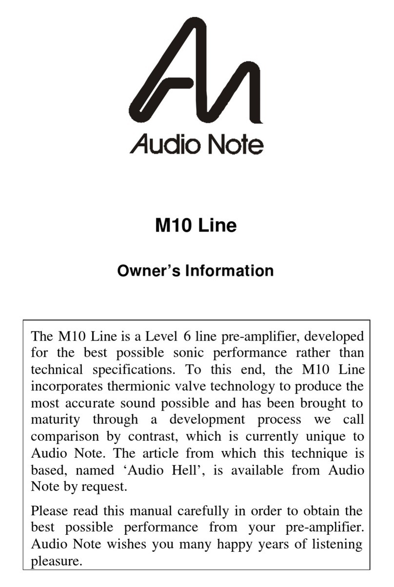 Audio Note M10 Signature Technical manual