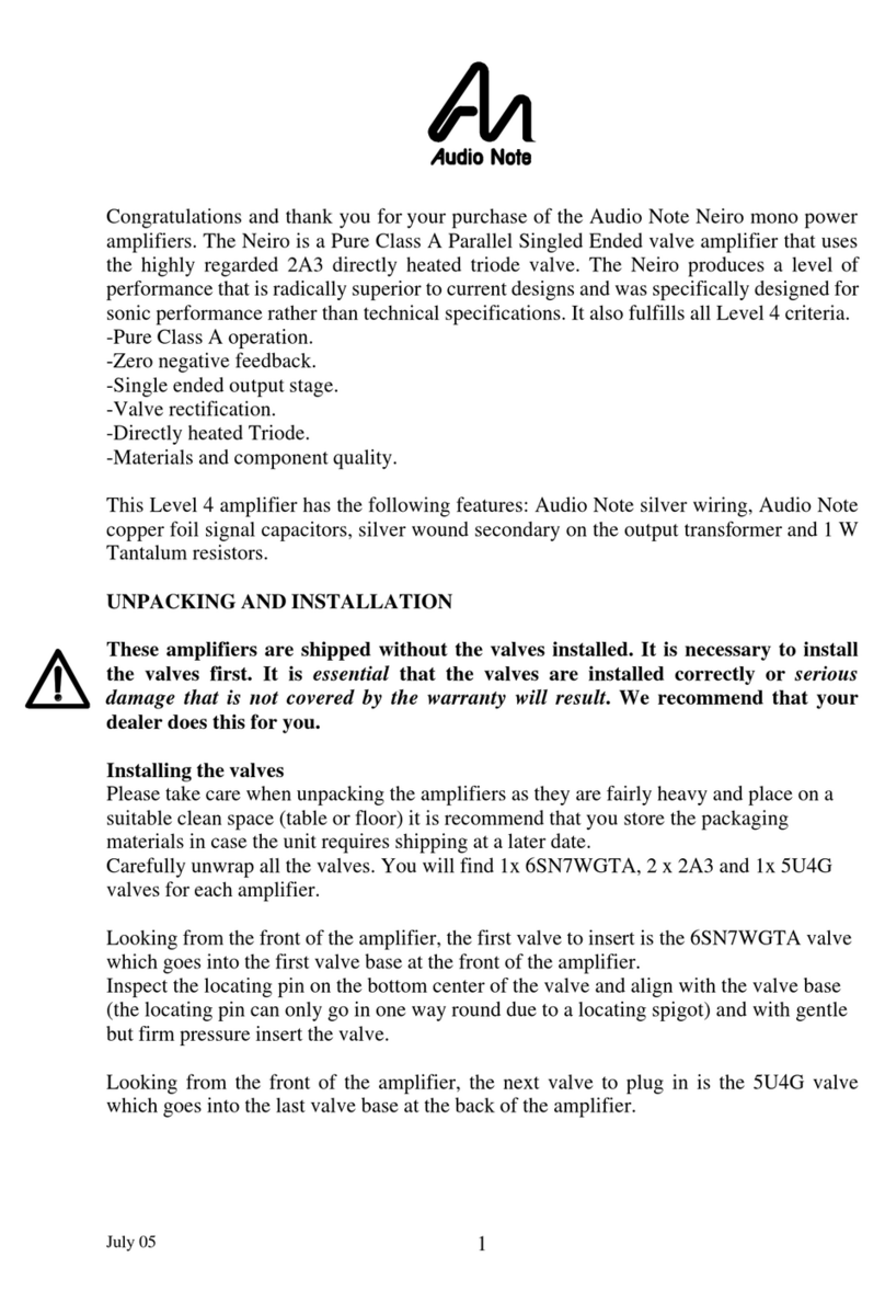 Audio Note Neiro Technical manual