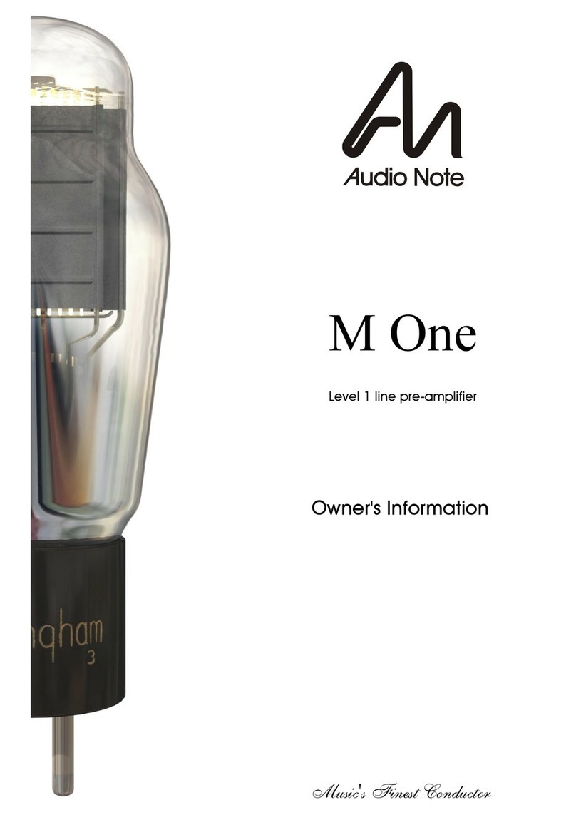 Audio Note M One Technical manual