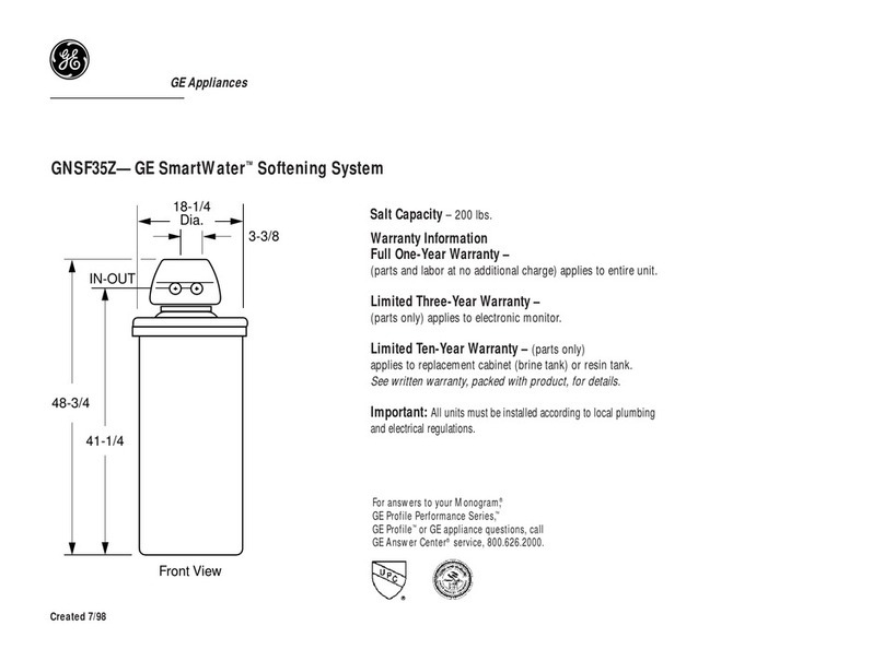 GE SmartWater GNSF35Z User manual