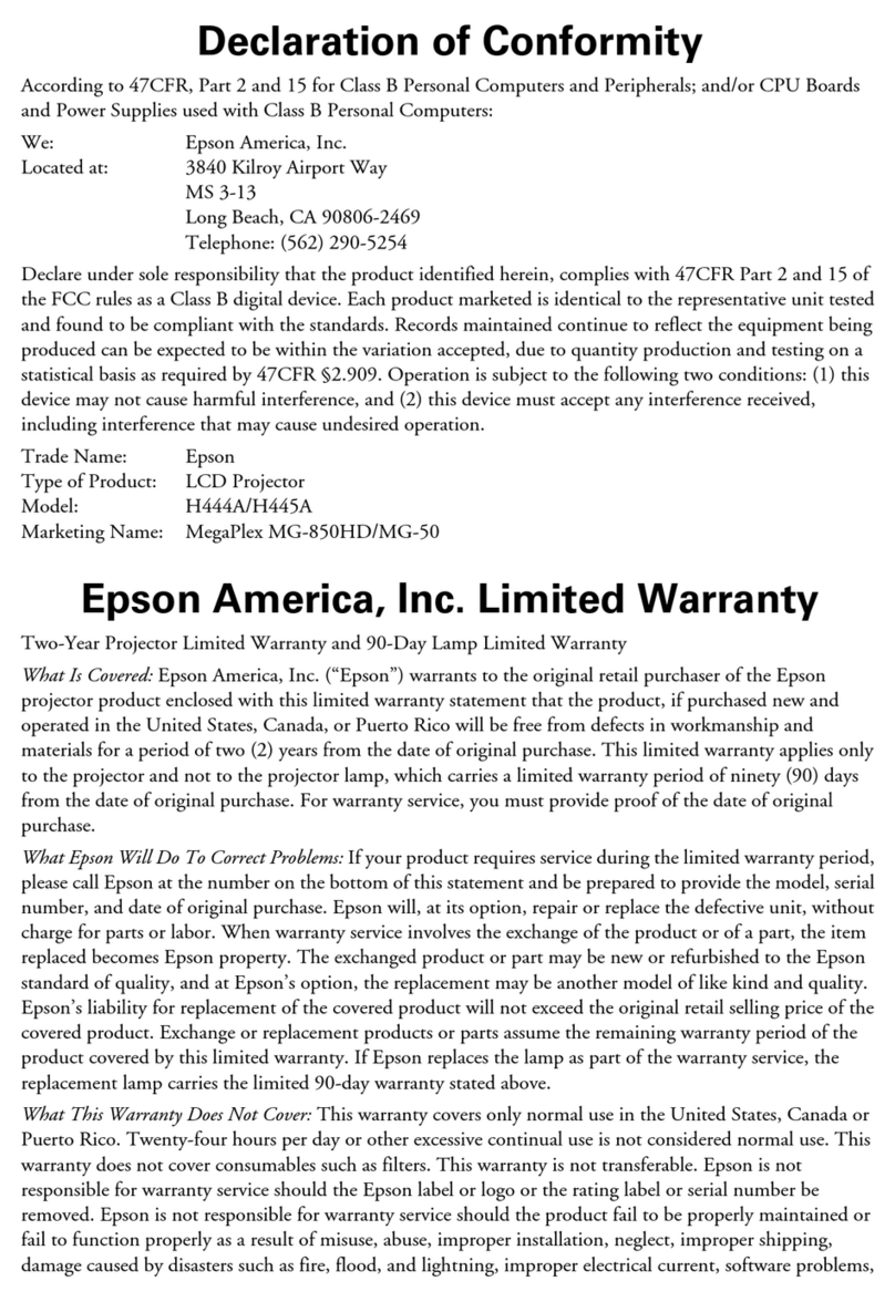 Epson Megaplex MG-50 Reference guide
