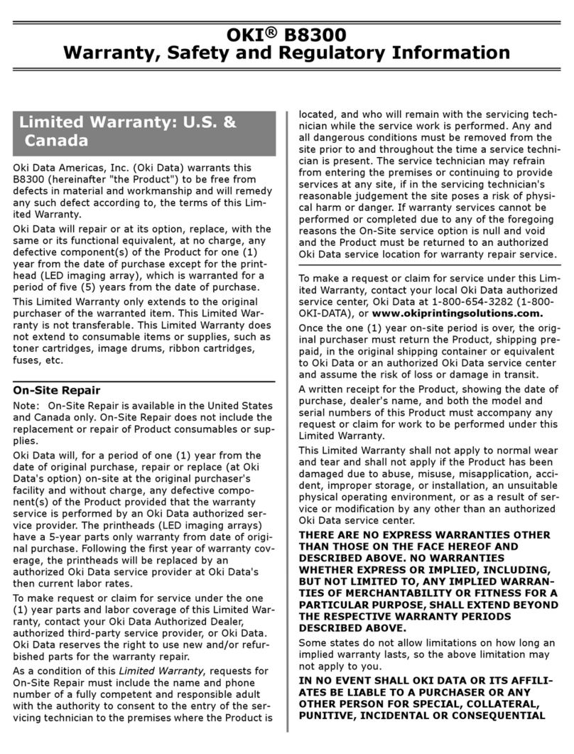 Oki B8300n Use and maintenance manual Oki B8300n Use and maintenance manual
