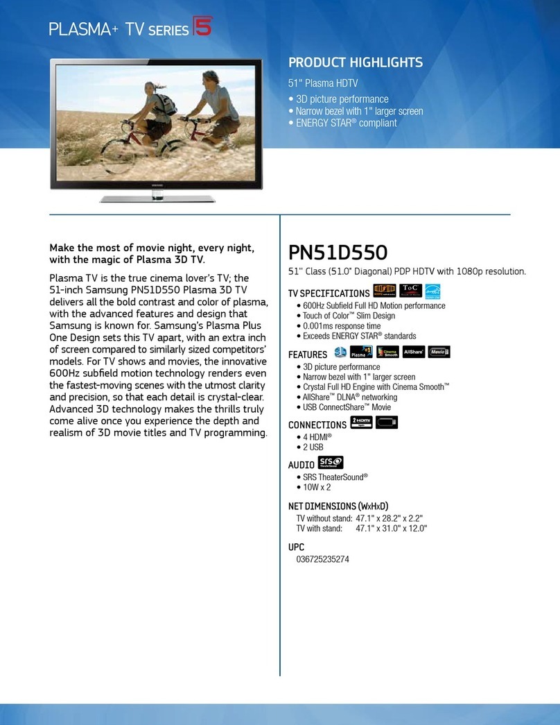 Samsung PN51D550 E- User manual