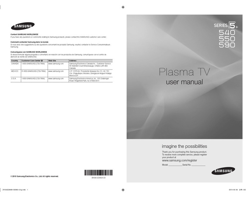 Samsung PN50C550G1FXZA User manual