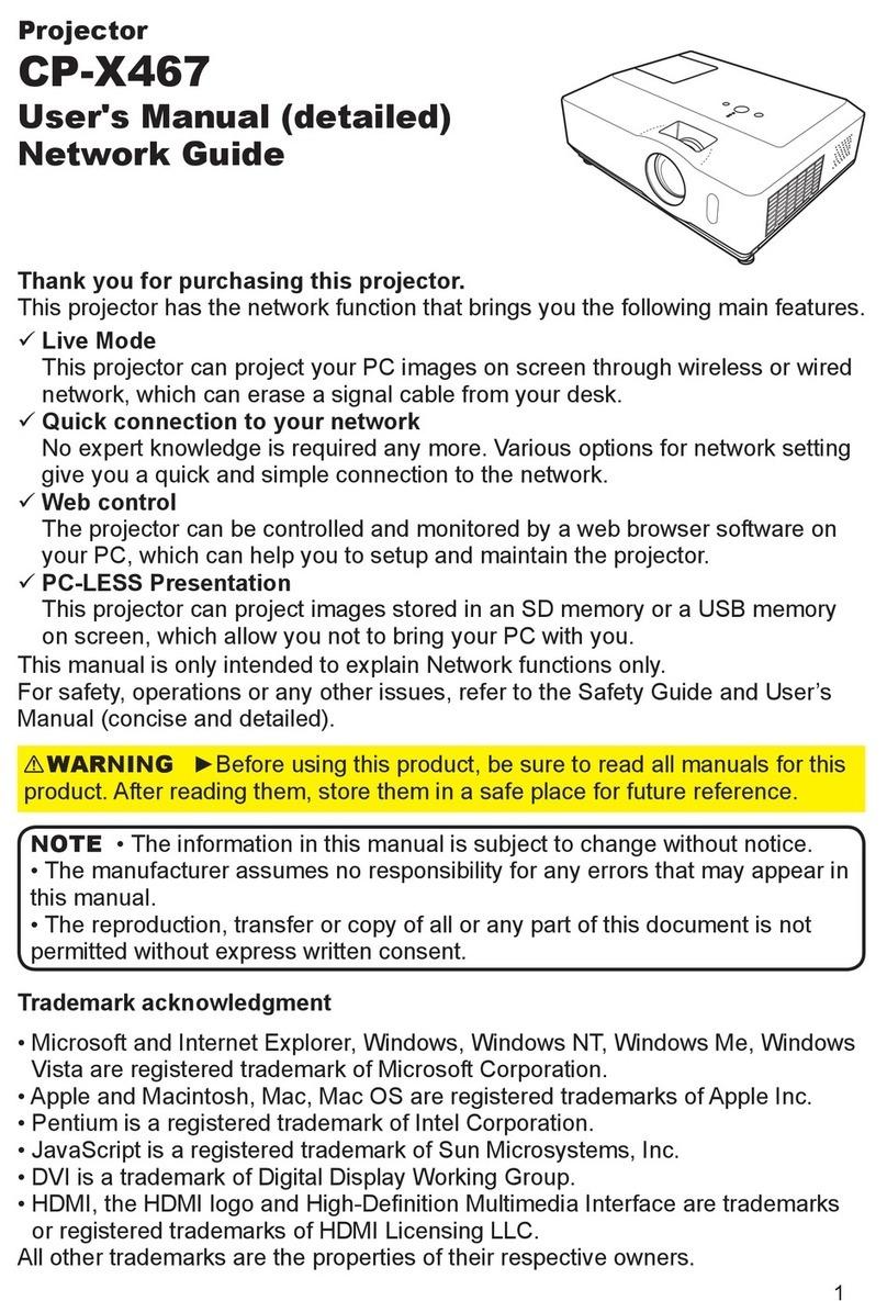 Hitachi CP-X467 Network guide