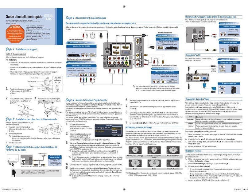 Samsung PN50C680G5F Installation and operation manual