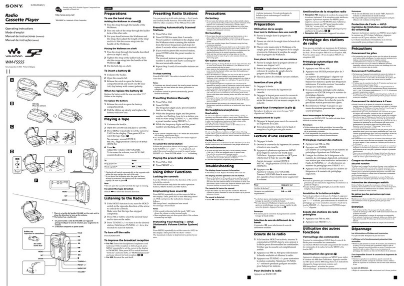 Sony WM-FS555 - S2 SPORTS WALKMAN manual