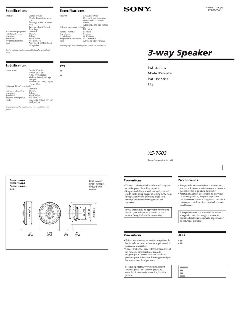 Sony XS-7603 User manual Sony XS-7603 User manual