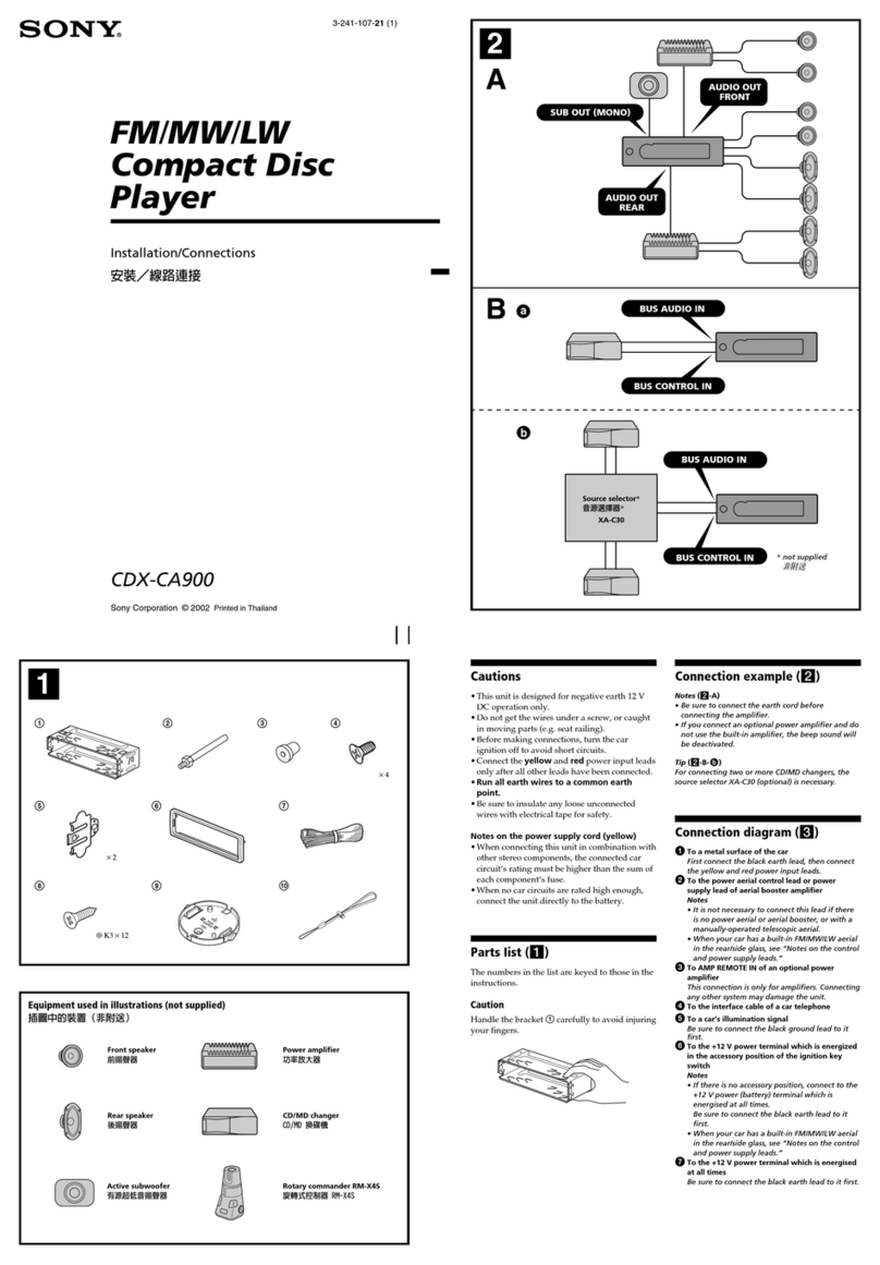 Sony CDX-CA900 Installation/connections