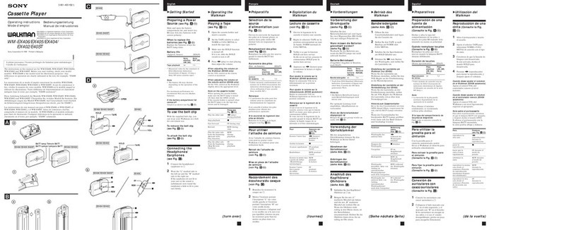 Sony Walkman WM-EX406 User manual Sony Walkman WM-EX406 User manual